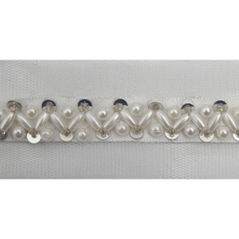 kavatar  wholesale new Handmade Bead lace Embroidered Tulle Trim wedding with Accessories Beads Crystals & Rhinestones