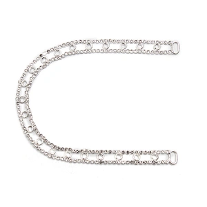 Wholesale Women Evening Party Dress Camisole  Plated tassel fringe alloy Rhinestone Chain Trim Bra Crystal Shoulder Strap
