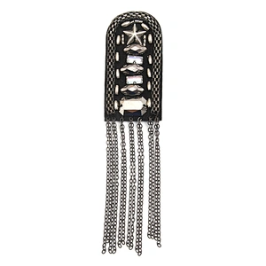 wholesale  designer badges cloth stickers Sew on for clothing accessories decoration 3D patch  rhinestone Metal Chain Tassel