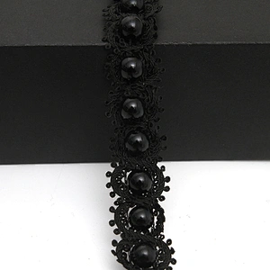 kavatar  wholesale new Handmade Bead lace Embroidered Tulle Trim wedding with Accessories Beads Crystals & Rhinestones