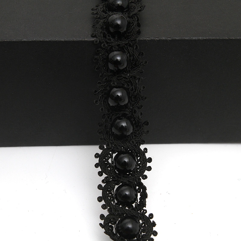kavatar  wholesale new Handmade Bead lace Embroidered Tulle Trim wedding with Accessories Beads Crystals & Rhinestones