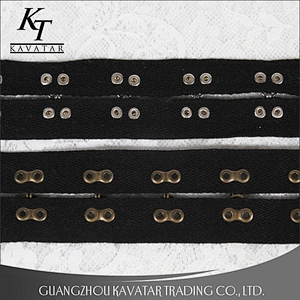 Hot selling Copper hook and eyelet herringbone tape, Hook and eyelet Copper tape trimming Eyelet belt