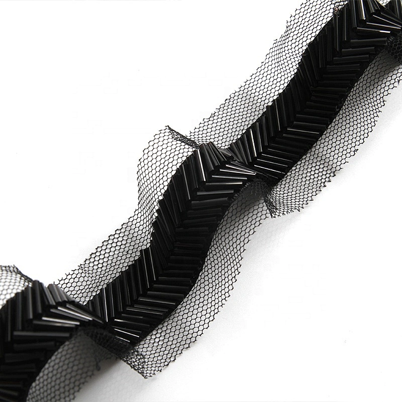 Wholesale beaded trim rhinestone pearl handmade lace trim