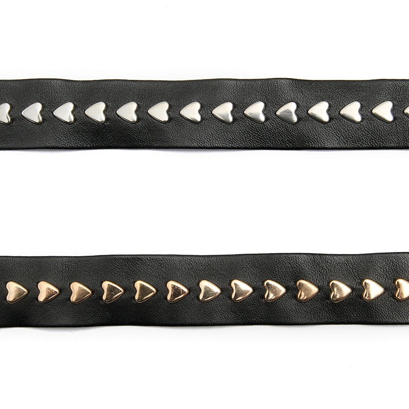wholesale garment rivets Trimming PU trim Heart-shaped Sew on fabric Design rivets for bags fashion custom flat rivet studs
