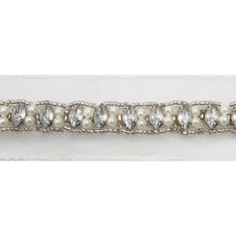 kavatar  wholesale new Handmade Bead lace Embroidered Tulle Trim wedding with Accessories Beads Crystals & Rhinestones