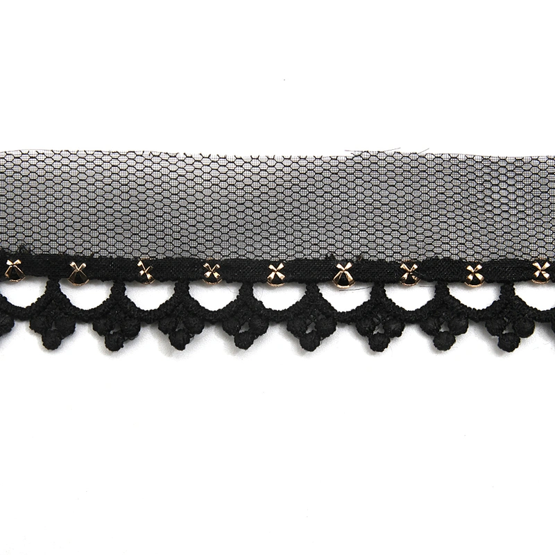 Wholesale 3cm Size Studs trim ribbon diy handmade costume dress sewing bead lace trim Design Rivets Trims