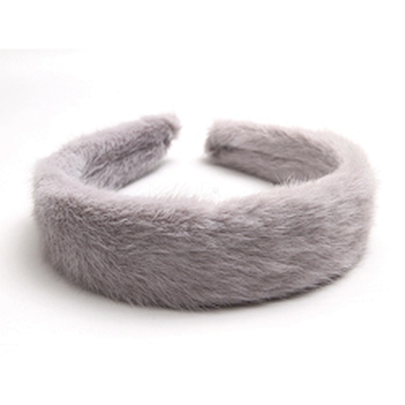 Factory sells colorful hair plush tie elastic creative fluffy fashion hair hoop woman hairband girls headbands fur headband