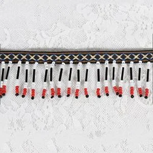 Ethnic Style Beaded Pendant Tassels Fringe Jacquard Long Tassels for Clothing