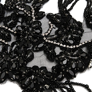 Christmas Cherry Flower Decorative Sew on Rhinestone Beaded Patches Wholesale patches for clothing