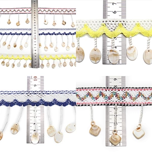 Wholesale tassels lace trim for garment rhinestone Pearl fringe tassel trimming  jute tassel trim