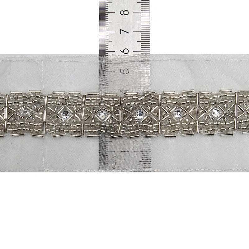 kavatar  wholesale new Handmade Bead lace Embroidered Tulle Trim wedding with Accessories Beads Rhinestones