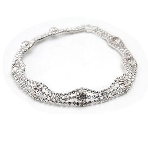 Wholesale Women Evening Party Dress Camisole  Plated tassel fringe alloy Rhinestone Chain Trim Bra Crystal Shoulder Strap