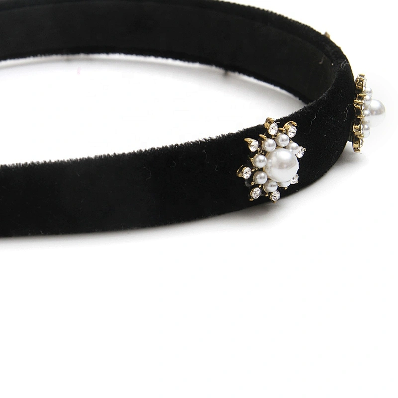 Manufacturers direct European and American style black winter hairband retro street ring hair accessories