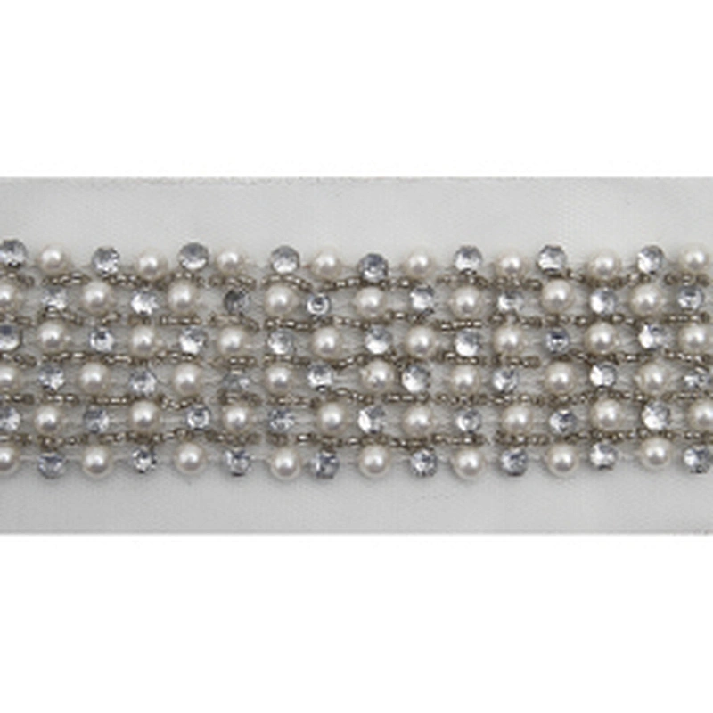 kavatar  wholesale new Handmade Bead lace Embroidered Tulle Trim wedding with Accessories Beads Crystals & Rhinestones