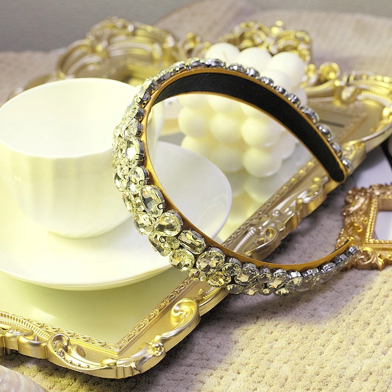 Korean version of rhinestone hairband female glass color simple simple wind lady hairband, headband