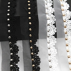 Wholesale 2.8cm Size Studs trim ribbon diy handmade costume dress sewing bead lace trim Design Rivets Trims