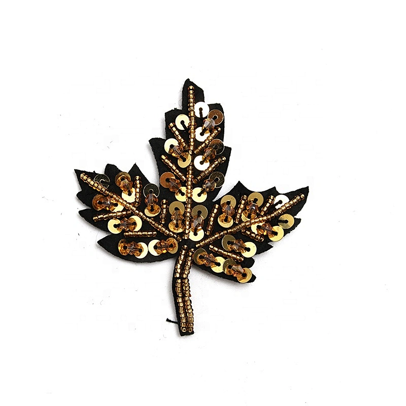 Christmas Cherry Flower Decorative Sew on Rhinestone Beaded Patches Wholesale patches for clothing