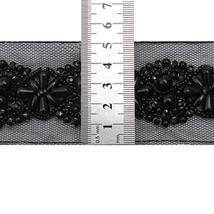 kavatar  wholesale new Handmade Bead lace Embroidered Tulle Trim wedding with Accessories Beads Crystals & Rhinestones