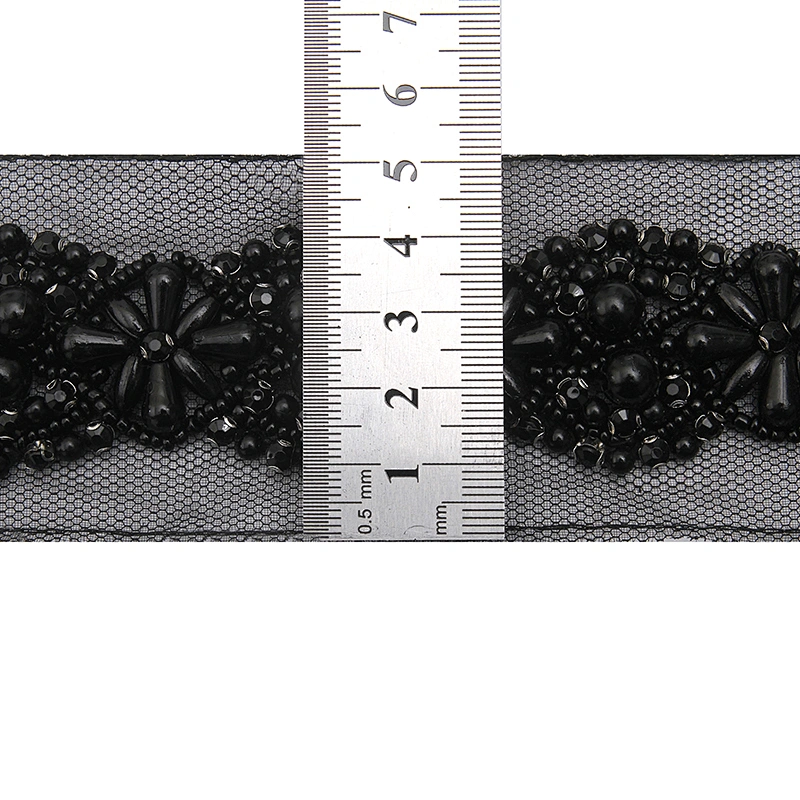 kavatar  wholesale new Handmade Bead lace Embroidered Tulle Trim wedding with Accessories Beads Crystals & Rhinestones