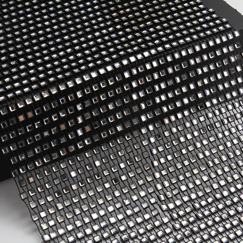 Kavatar mesh for rhinestones point back rhinestone mesh trimming in Rhinestones Fabric fashion Sew-on for  shoes clothing