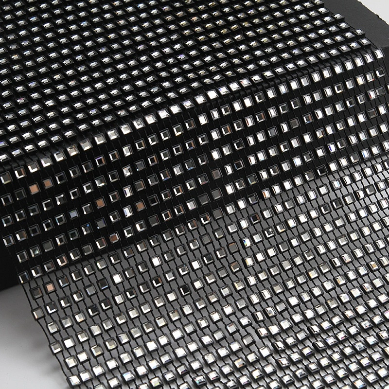 Kavatar mesh for rhinestones point back rhinestone mesh trimming in Rhinestones Fabric fashion Sew-on for  shoes clothing