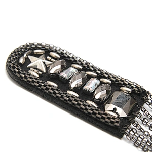 wholesale  designer badges cloth stickers Sew on for clothing accessories decoration 3D patch  rhinestone Metal Chain Tassel