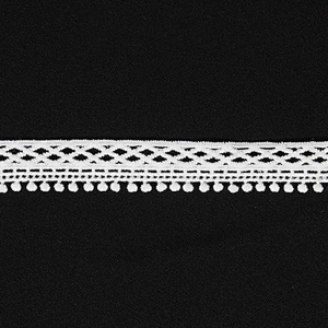 Designs Embroidered Water Soluble Pompom Lace Trim for Garments