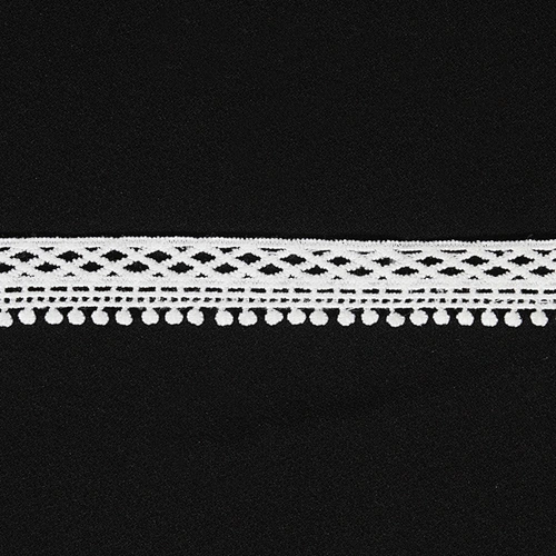 Designs Embroidered Water Soluble Pompom Lace Trim for Garments