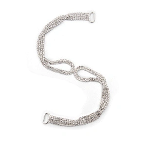 Wholesale Women Evening Party Dress Camisole  Plated tassel fringe alloy Rhinestone Chain Trim Bra Crystal Shoulder Strap