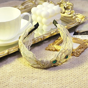 summer rhinestone  fashion Transparent headbands 2020 baroque headband  designer headbands Korean lace edge