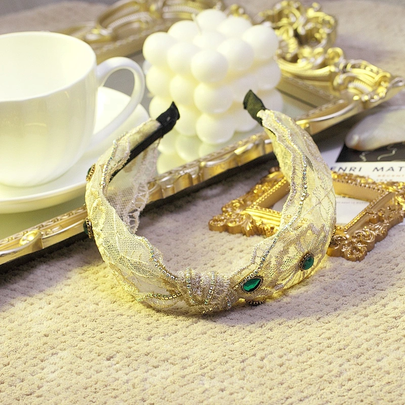 summer rhinestone  fashion Transparent headbands 2020 baroque headband  designer headbands Korean lace edge