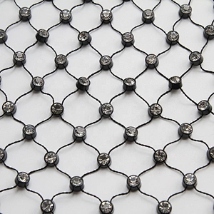 Kavatar pearl and rhinestone mesh trimming rhinestone mesh sheet fabric with rhinestone crystal mesh for shoes clothing