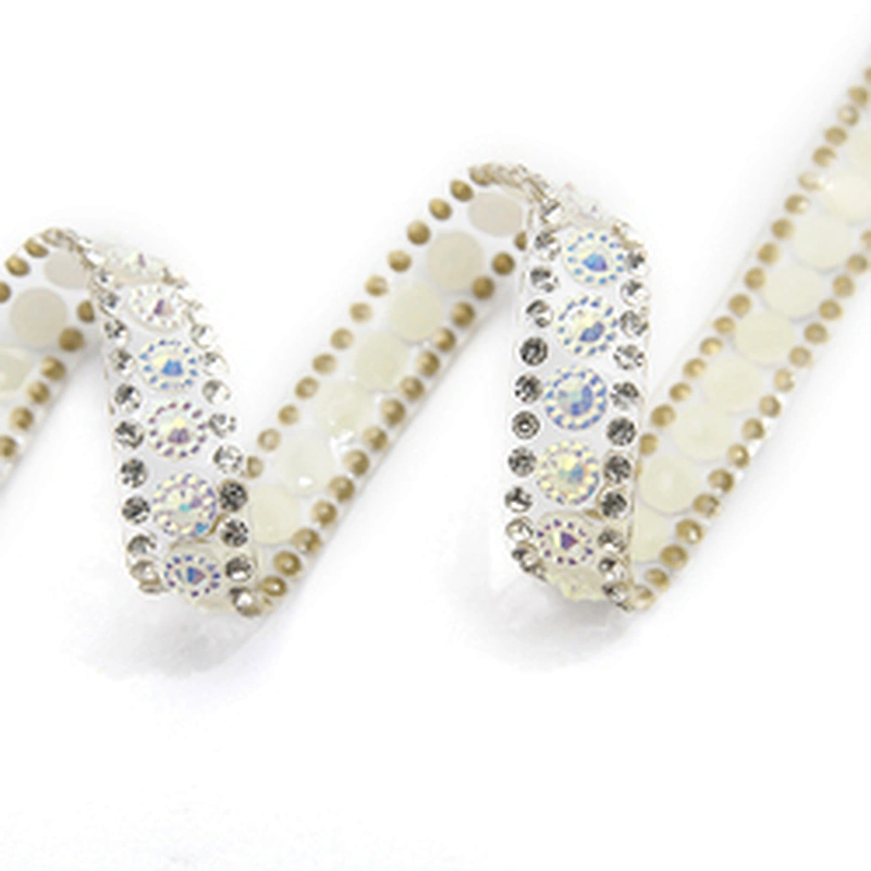 wholesale hot fix tape with rhinestone hot fix trimming chain glitter trim for DIY garment dresses Accessories