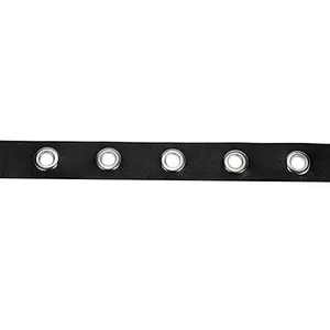 Kavatar Fashion Wholesale Black PU Accessories Eyelet Trim Tape For Garment eyelet belt