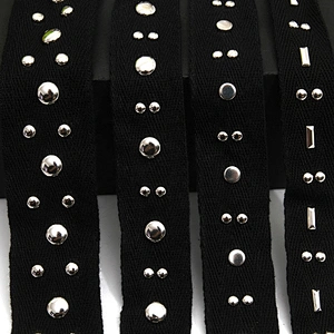 Wholesale 1.6-1.8cm Size Studs trim ribbon diy handmade costume dress sewing bead lace trim Design Rivets Trims