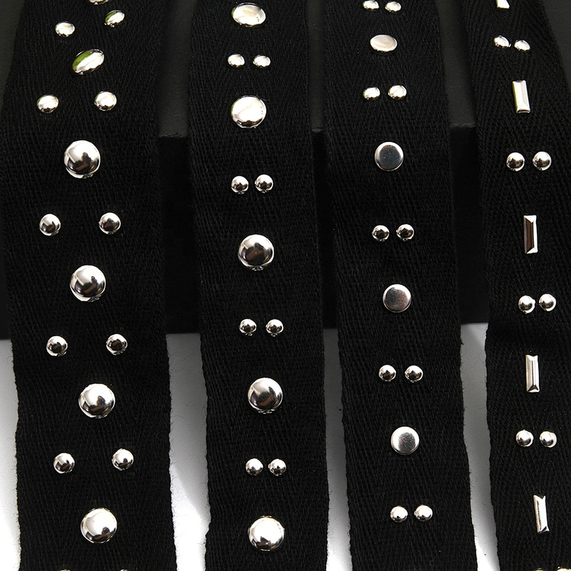 Wholesale 1.6-1.8cm Size Studs trim ribbon diy handmade costume dress sewing bead lace trim Design Rivets Trims