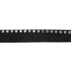 Wholesale Chain lace trim Rhinestone 0.8 cm Sew-On lace trim PU Lace trimmings for clothes  Accessories  Cotton