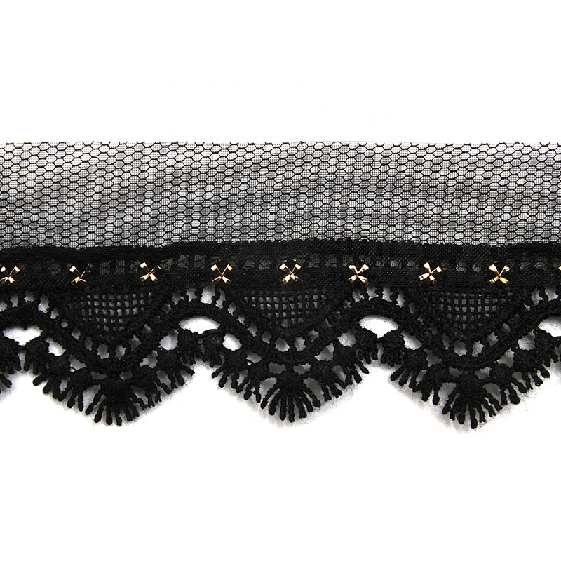 Wholesale 3.5cm Size Studs trim ribbon diy handmade costume dress sewing bead lace trim Design Rivets Trims