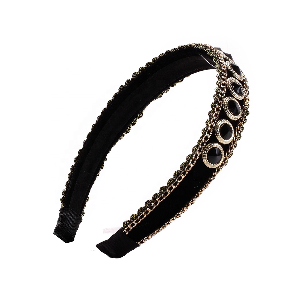 Headbands for women 2020 headbands with buttons hair accessories wholesale  rhinestone  headband