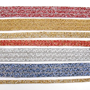 wholesale hot fix tape with rhinestone hot fix trimming chain glitter trim for DIY garment dresses Accessories