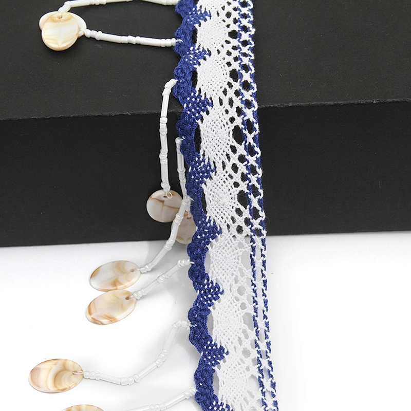 Wholesale tassels lace trim for garment rhinestone Pearl fringe tassel trimming  jute tassel trim