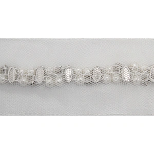 kavatar  wholesale new Handmade Bead lace Embroidered Tulle Trim wedding with Accessories Beads Crystals & Rhinestones