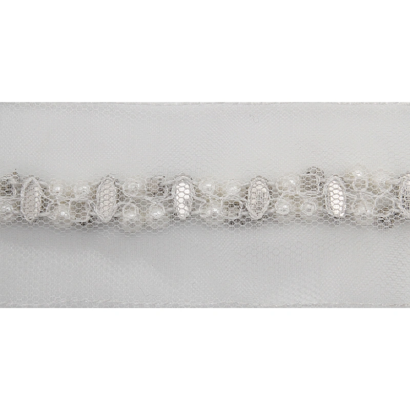 kavatar  wholesale new Handmade Bead lace Embroidered Tulle Trim wedding with Accessories Beads Crystals & Rhinestones