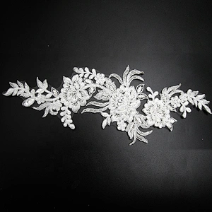 Christmas Cherry Flower Decorative Sew on Rhinestone Beaded Patches Wholesale patches for clothing