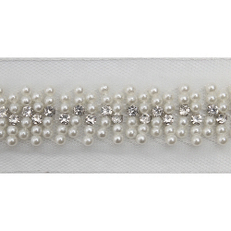 kavatar  wholesale new Handmade Bead lace Embroidered Tulle Trim wedding with Accessories Beads Crystals & Rhinestones