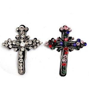 Christmas Cherry Flower Decorative Sew on Rhinestone Beaded Patches Wholesale patches for clothing