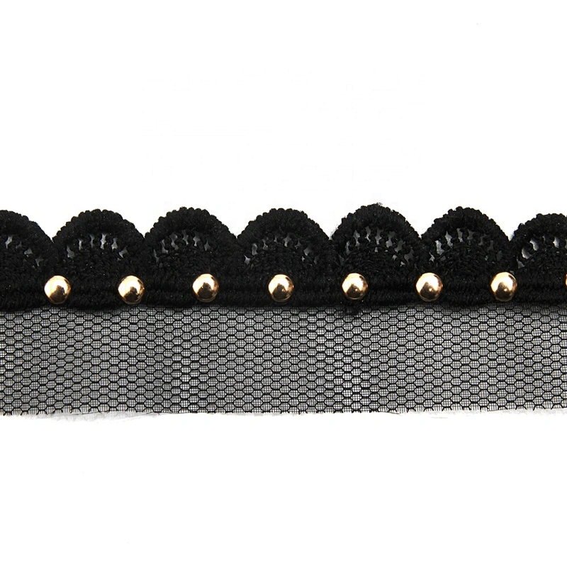 Wholesale 2.8cm Size Studs trim ribbon diy handmade costume dress sewing bead lace trim Design Rivets Trims