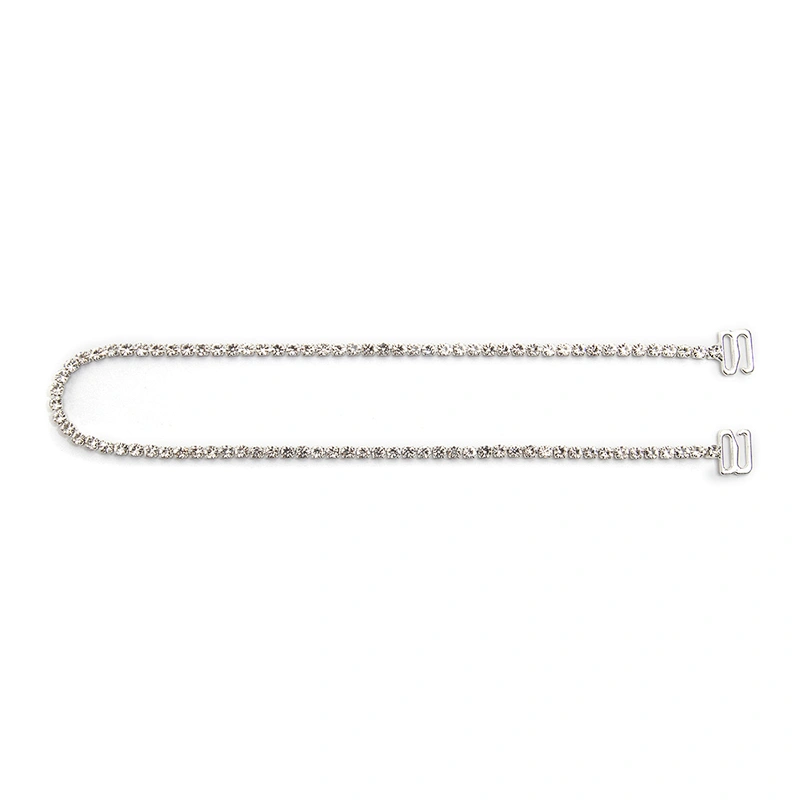 Wholesale Women Evening Party Dress Camisole  Plated tassel fringe alloy Rhinestone Chain Trim Bra Crystal Shoulder Strap