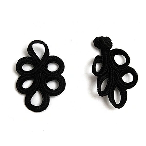 Chinese knot button frog closure style Handmade clasp High-end belt dress decorative buckle gold  nine hole lute plate buckle