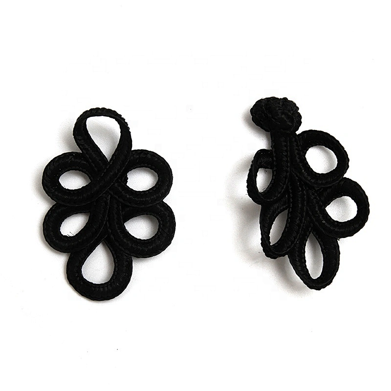 Chinese knot button frog closure style Handmade clasp High-end belt dress decorative buckle gold  nine hole lute plate buckle